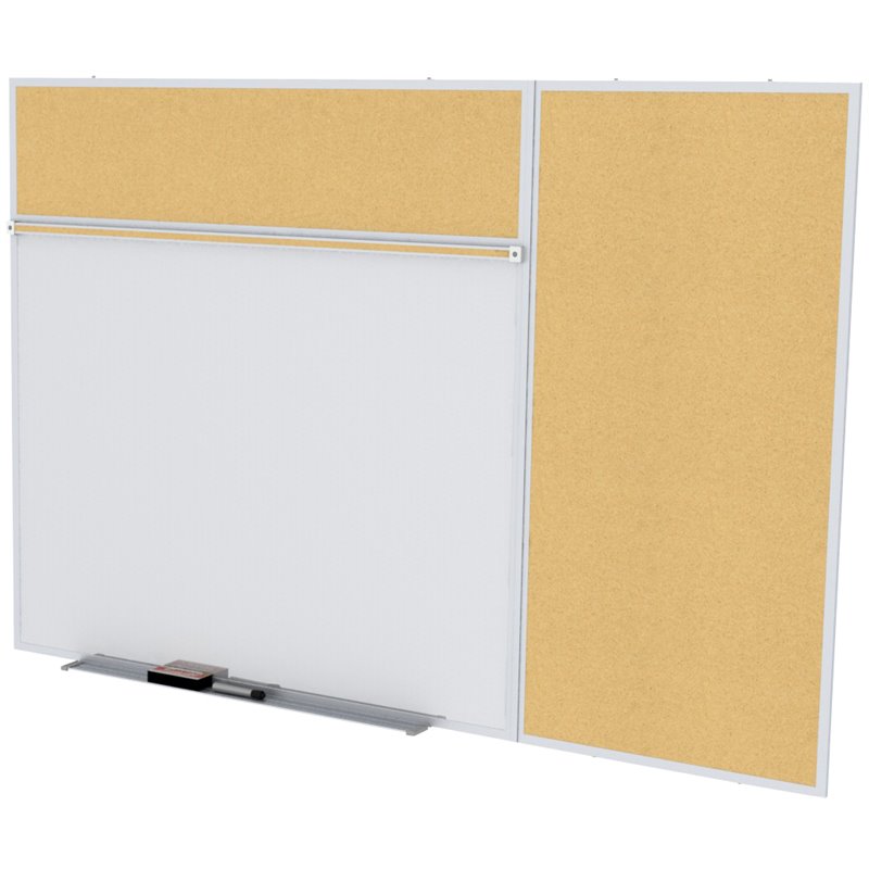 Ghent's Wood 4' x 16' Bulletin & Magnetic Whiteboard B-Set in Tan