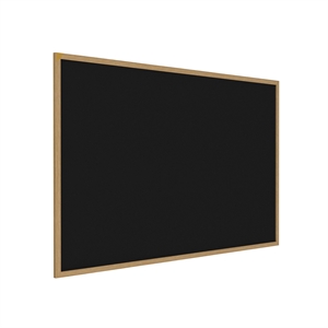 Ghent's Wood 4' x 10' Rubber Bulletin Board with Wood Frame in Black