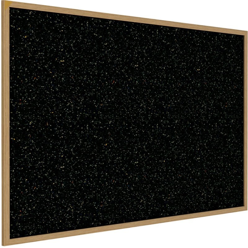 Ghent's Wood 4' x 10' Rubber Bulletin Board with Wood Frame in Multi-Color