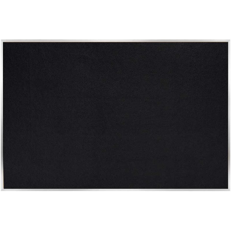 Ghent's 4' x 10' Rubber Bulletin Board with Aluminum Frame in Black