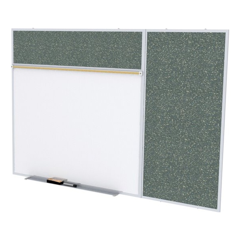 Ghent's Ceramic 4' x 10' Rubber Bulletin & Magnetic Whiteboard B-Set in Confetti