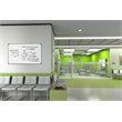 Ghent's Vinyl 4' x 12' Bulletin Board with Cherry Trim in Gray