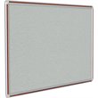 Ghent's Vinyl 4' x 12' Bulletin Board with Cherry Trim in Gray