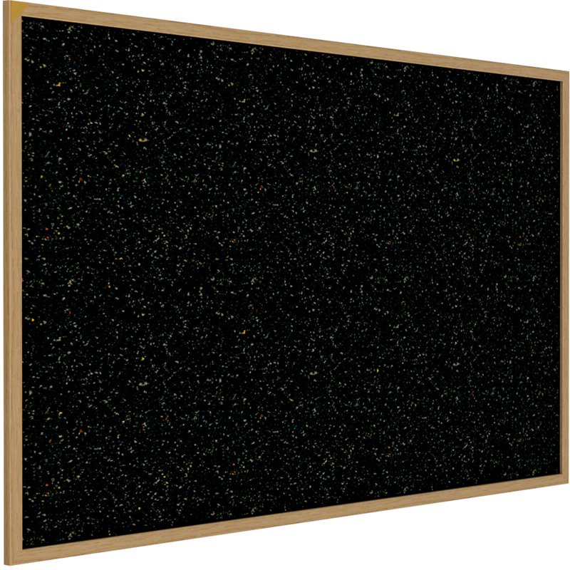 Ghent's Wood 4' x 12' Rubber Bulletin Board with Wood Frame in Multi-Color