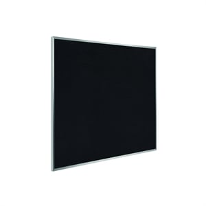 Ghent's 4' x 4' Rubber Bulletin Board with Aluminum Frame in Black