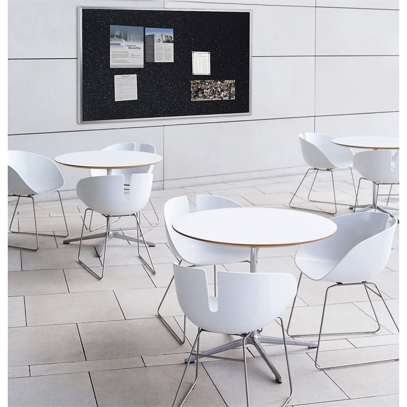 Ghent's 4' x 4' Rubber Bulletin Board with Aluminum Frame in Multi-Color