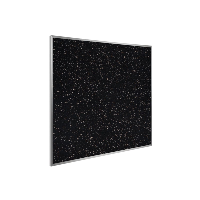 Ghent's 4' x 4' Rubber Bulletin Board with Aluminum Frame in Speckled Tan