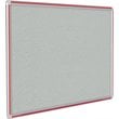 Ghent's Vinyl 4' x 4' DecoAurora Bulletin Board with Red Trim in Gray