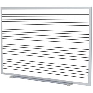 ghent's ceramic 4' x 6' m1 mag. music staff whiteboard set in white