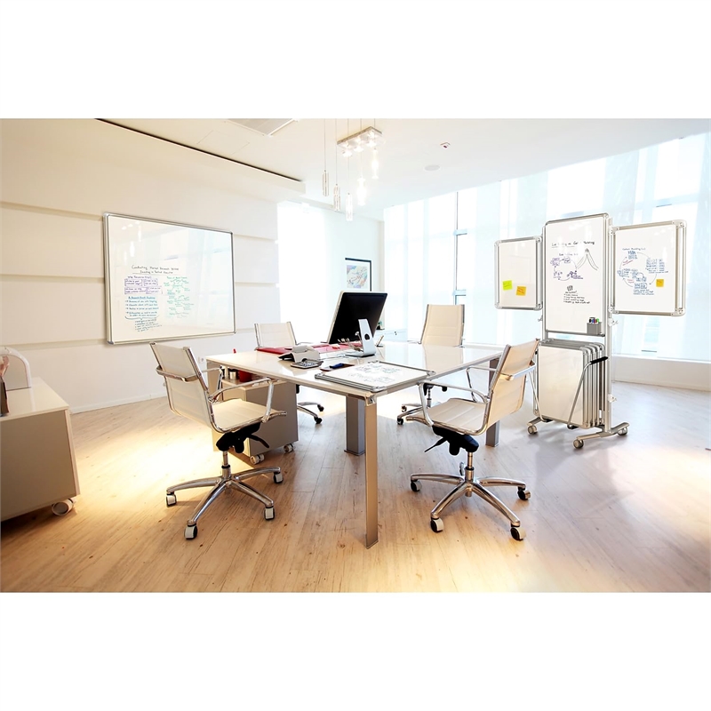 Ghent's Ceramic 4' x 6' Nexus Wall Mount Mag. Whiteboard in White