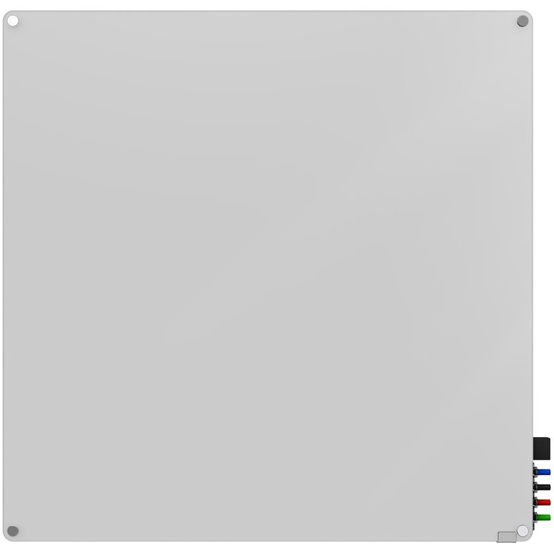 Ghent's Glass 4' x 4' Harmony Mag. Board with Radius Corners in White Back