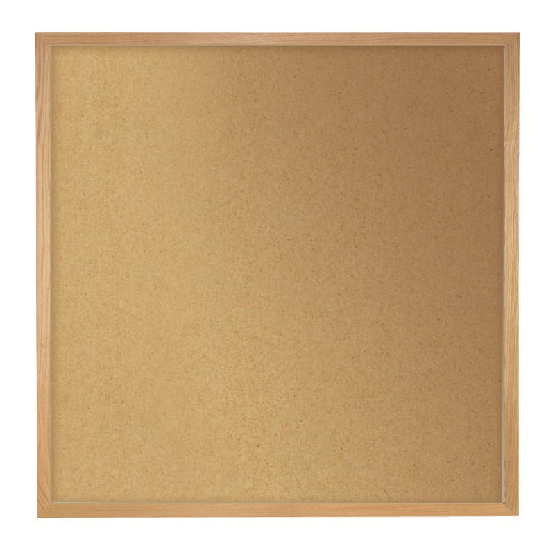 Ghent's Wood 4' x 4' Cork Bulletin Board with Wood Frame in Natural