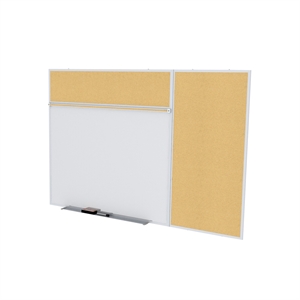 Ghent's Wood 4' x 8' Bulletin & Mag. Whiteboard B-Set in Tan