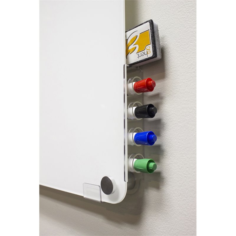 Ghent's Glass 4' x 5' Harmony Mag. Board with Radius Corners in White Back