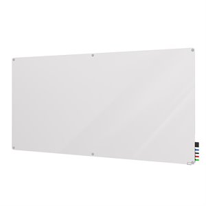 ghent's glass 4' x 5' harmony mag. board with radius corners in white back