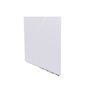 Ghent's Glass 4' x 4' Aria Low Porifle 1/4&quot Square Glassboard in White Back