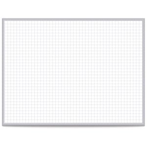 Ghent's Vinyl 2' x 3' Mag. Whiteboard with 1&quot x 1&quot Grid in Gray
