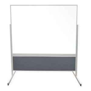 ghent's vinyl 6' x 4' fixed 2 sided mag. whiteboard & tackboard in ivory