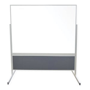 ghent's vinyl 6' x 4' fixed 2 sided mag. whiteboard & tackboard in stone