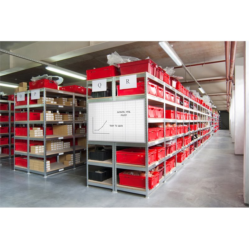 Ghent's Ceramic 4' x 8' Rubber Bulletin & Magnetic Whiteboard Style E Set