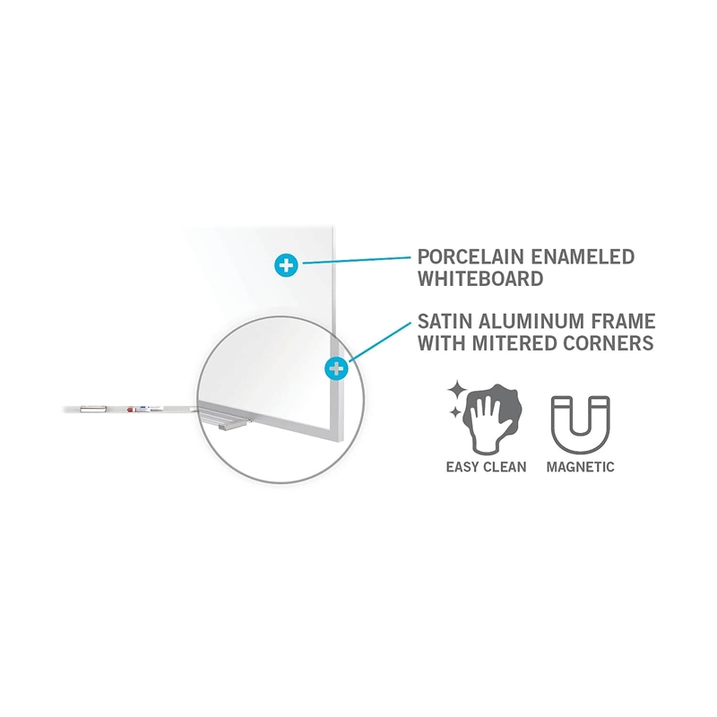 Ghent's Vinyl 5' x 12' Mag. Projection Whiteboard in Gray