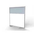 Ghent's Vinyl Floor Partition with 2 Split Panel Infill in Silver
