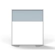 Ghent's Vinyl Floor Partition with 2 Split Panel Infill in Silver