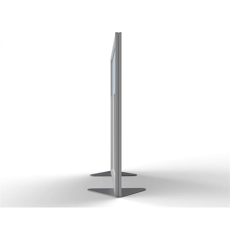 Ghent's Vinyl Floor Partition with 2 Split Panel Infill in Silver