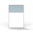 Ghent's Vinyl Floor Partition with 2 Split Panel Infill in Silver