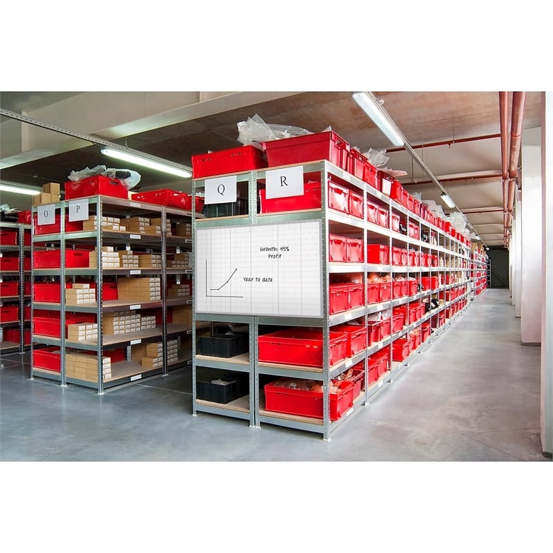 Ghent's Vinyl 4' x 6' Mag. Whiteboard with 1