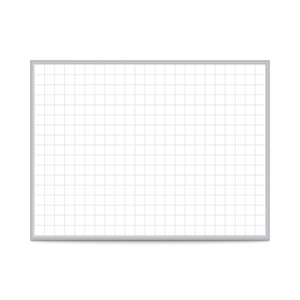 Ghent's Vinyl 4' x 6' Mag. Whiteboard with 2&quot x 2&quot Grid in Gray