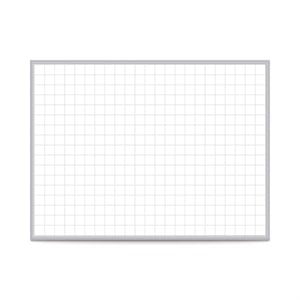Ghent's Vinyl 4' x 8' Mag. Whiteboard with 2&quot x 2&quot Grid in Gray