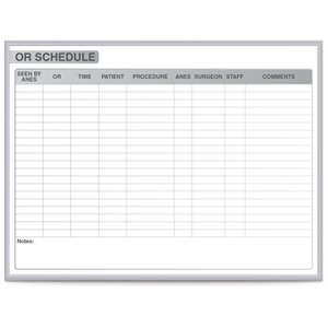 ghent's vinyl 3' x 4' hospital or schedule mag. whiteboard in gray