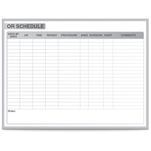 ghent's vinyl 4' x 8'hopistal or schedule mag. whiteboard in gray