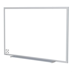 ghent's ceramic 4' x 8' mag. hygienic whiteboard with aluminum frame in white