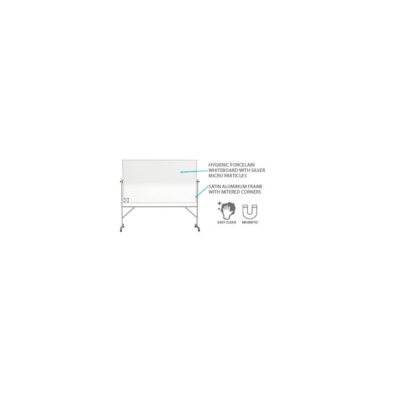Ghent's Ceramic 3' x 4' Reversible Mag. Hygienic Whiteboard in White
