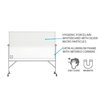 Ghent's Ceramic 3' x 4' Reversible Mag. Hygienic Whiteboard in White