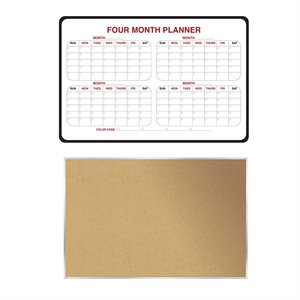 ghent's vinyl work from home bundle with bulletin & whiteboard in cork brown