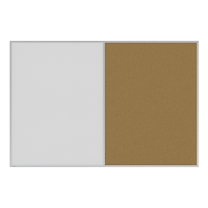 ghent aluminum framed markerboard and cork combo board 4'h x 6'w