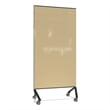 Ghent Pointe Magnetic Mobile Glass Dry Erase Board Beige Black Frame 77x36