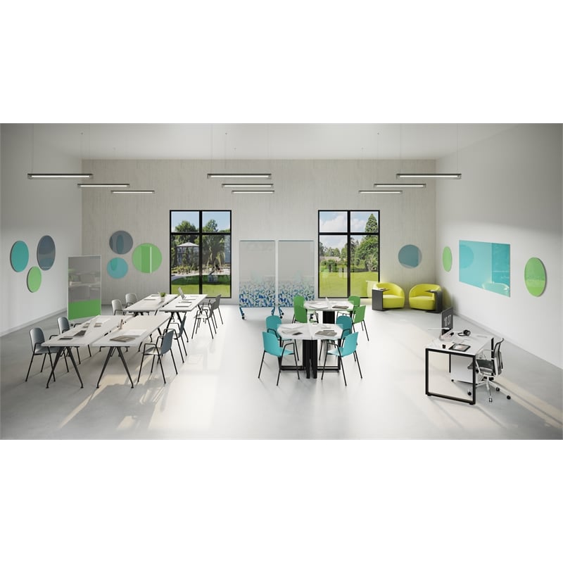 Ghent Coda Low Profile Circular Glass Dry Erase Board Magnetic Green 36in Dia