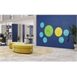 Ghent Coda Low Profile Circular Glass Dry Erase Board Non-Mag Yellow 24in Dia