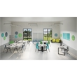 Ghent Coda Low Profile Circular Glass Dry Erase Board Non-Mag Blue 48in Dia