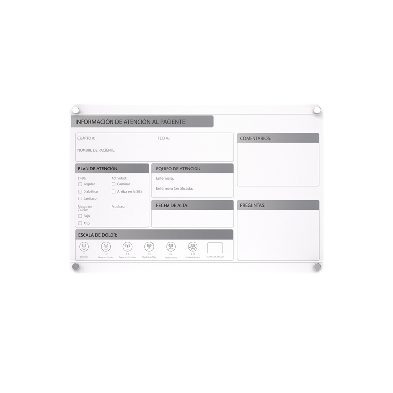 Ghent Graphics Slide Changeable Glass Dry Erase Board Non-Magnetic Horiz 18x24