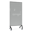 Ghent Pointe Non-Magnetic Mobile Glass Dry Erase Board Gray Black Frame 77x36