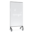 Ghent Pointe Non-Magnetic Mobile Glassboard White Black Frame 77x36