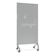 Ghent Pointe Non-Magnetic Mobile Glassboard Gray Silver Frame 77x36