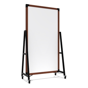 ghent prest mobile magnetic whiteboard carmel oak frame 74 x 40in