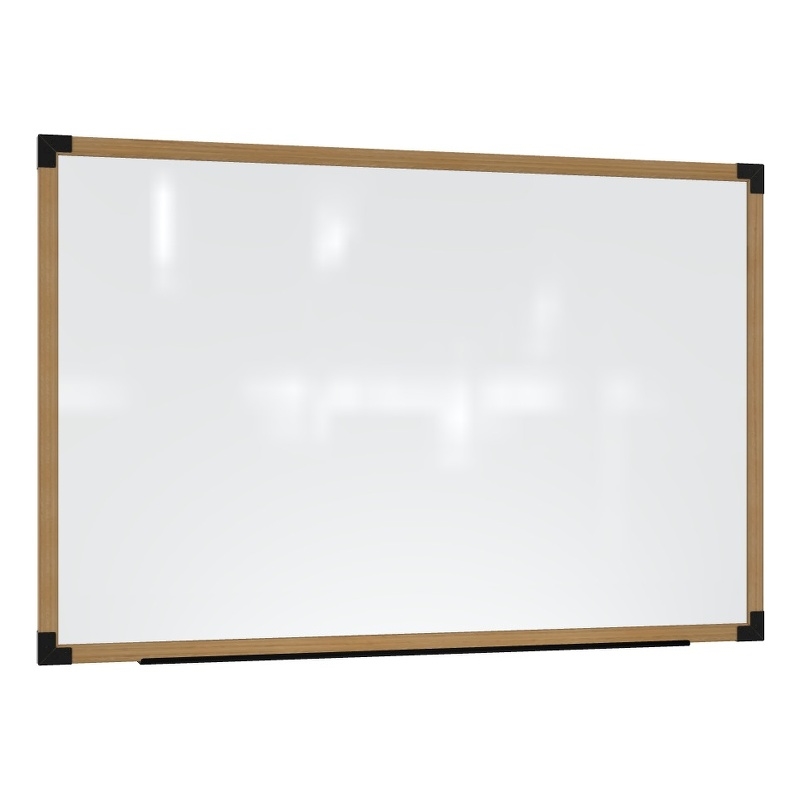 Ghent Prest Wall Whiteboard Magnetic Natural Oak Frame 2 x 3ft