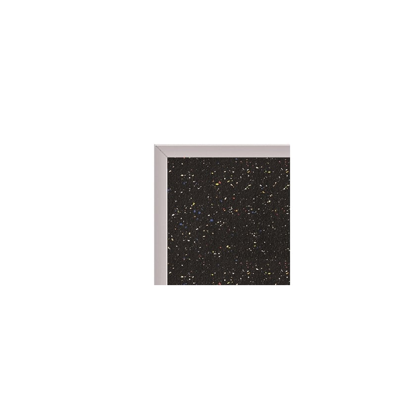 Ghent Rubber Bulletin Board with Aluminum Frame 2 x 3ft Black/Confetti Backing
